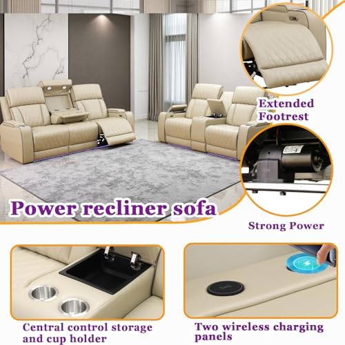 Power Recliner Sofa Loveseat Set - Image 3