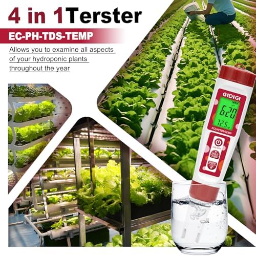pH Meter for Water, 4 in 1 EC PPM Temp pH Tester for Hydroponic - Image 2