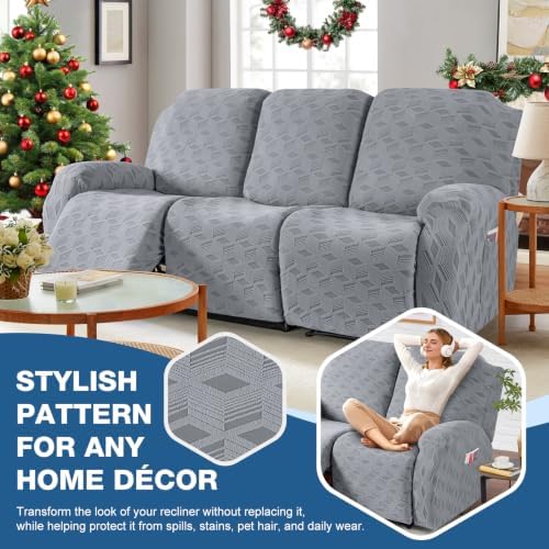 TAOCOCO Recliner Sofa Covers Stretch Reclining Couch Cover, Jacquard Recliner - Image 6