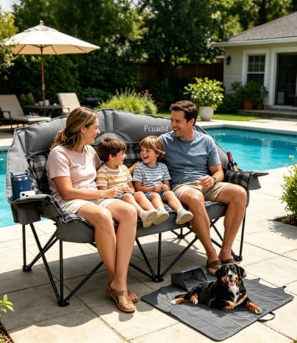 Padded Double Camping Chair Loveseat Oversized Camping Couch - Image 2