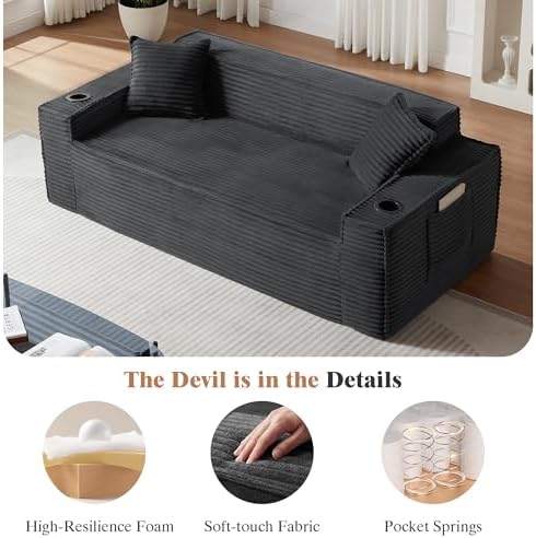 80.7" Boneless Sofa Couches - Image 3