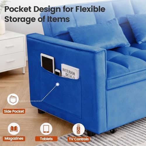 NicBex Sleeper Sofa Bed with Adjustable Backrest & Side Pockets - Image 3