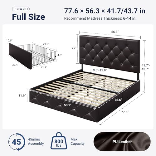 Allewie Full Size Storage Bed Frame - Image 2