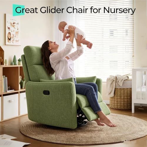 LINSY HOME 360 Swivel Recliner Chair, Nursery Glider Rocking Chair - Image 3