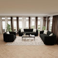 3-Piece Black Velvet Tufted Sofa Set by yunqishiHOME