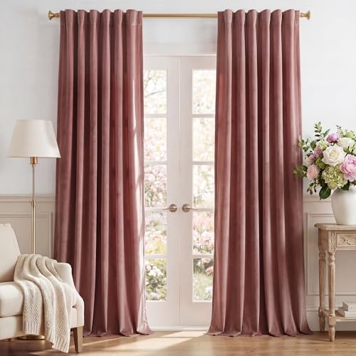 StangH Mauve Velvet Curtains for Home Theater Room Nursery by StangH