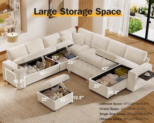 Vipbear 111" Modular Sectional Sleeper Sofa - Image 6