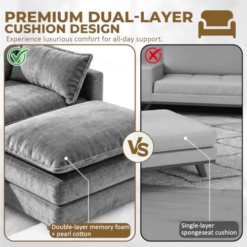 LEVELEVE 146" U-Shape Modular Sofa - Image 4
