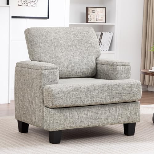Accent Chair with Armrest Storage, Modern Upholstered Reading Living Room Chairs - Image 5