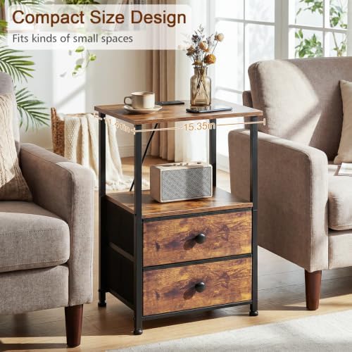 LOAKEKEL Nightstands Set of 2, Night Stand - Image 6