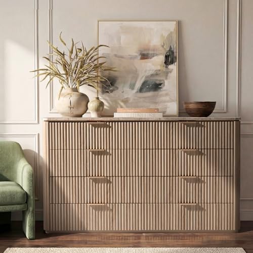 Fluted 8 Drawer Dresser for Bedroom - Image 3