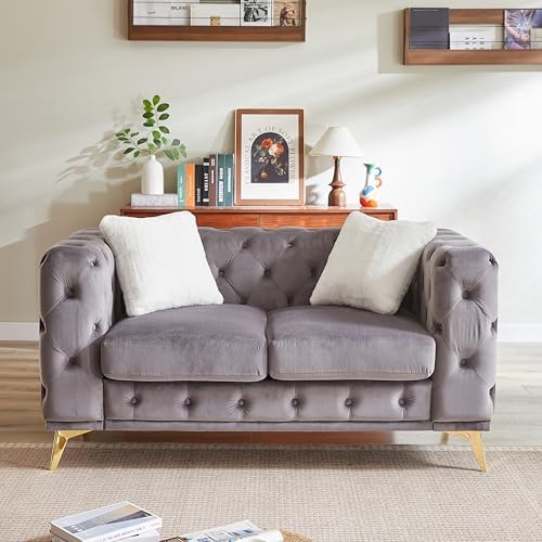 KEIKI 61" Luxury Oversized Velvet Chesterfield Sofa by KEIKI