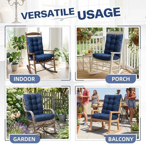 Indoor Outdoor Grey Rockoing Chair Cushion - Image 5