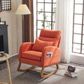 VINGLI Orange Linen Rocking Chair Nursery by VINGLI