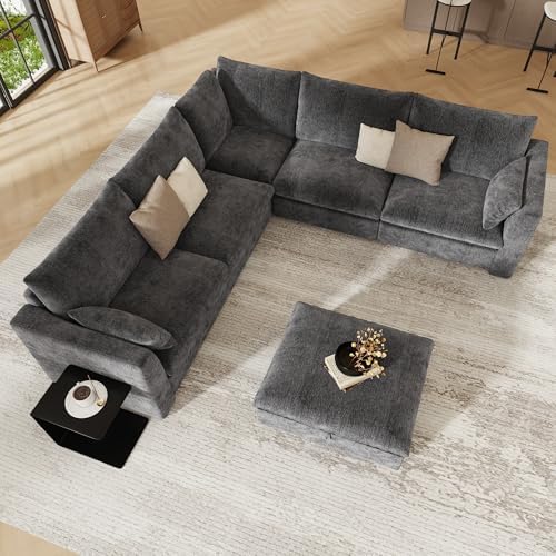 WorthFurni Modular Sectional Sofa, Ovwersized 111" V Shape Modular Sectional - Image 7