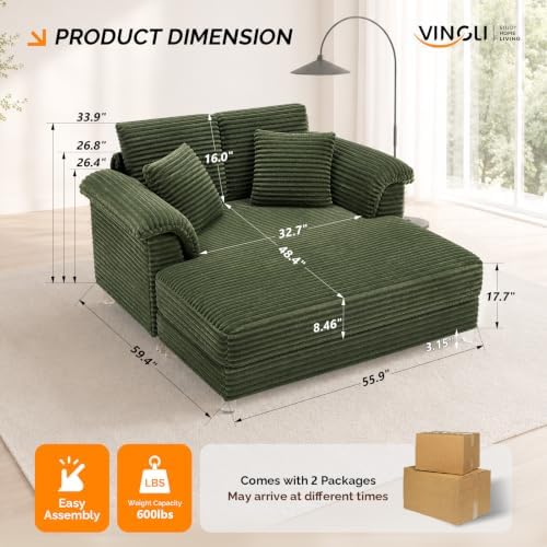 VINGLI Glam Floating Chaise Lounge Chair - Image 3