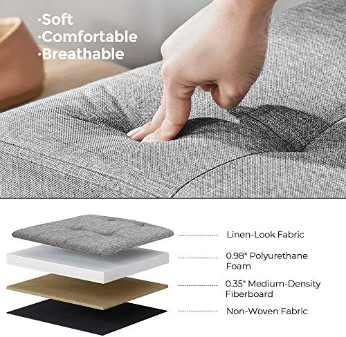 SONGMICS 43.3 Inches Storage Ottoman, Foldable Bench - Image 5