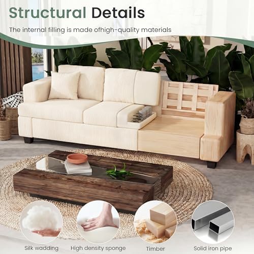 YOUDENOVA 2 Pieces Corduroy Couch Set - Image 6