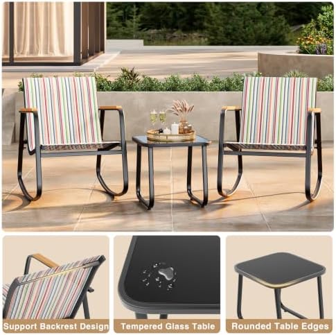 Ahomly 3 Pieces Patio Furniture Set, Outdoor Furniture Set - Image 5
