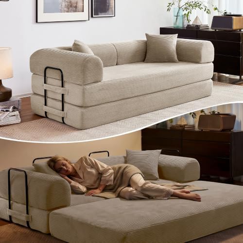 79" Convertible Sofa Bed, Boneless Sleeper Futon Couch by Unknown