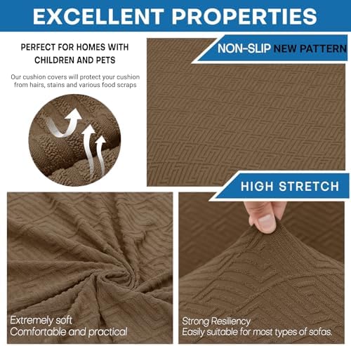 XINEAGE 3-Piece Stretch Sofa Cover, Washable Couch Covers - Image 5