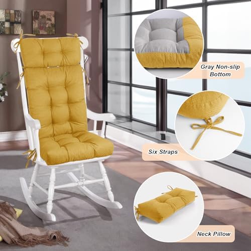 Rocking Chair Cushions Indoor High Back Set - Image 4