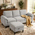 80" L Shaped Couch with Storage, Small Sectional Couches by Portaforta