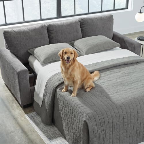 Signature Design by Ashley Rannis Queen Sleeper Sofa, Pewter Pull Out Couch - Image 2