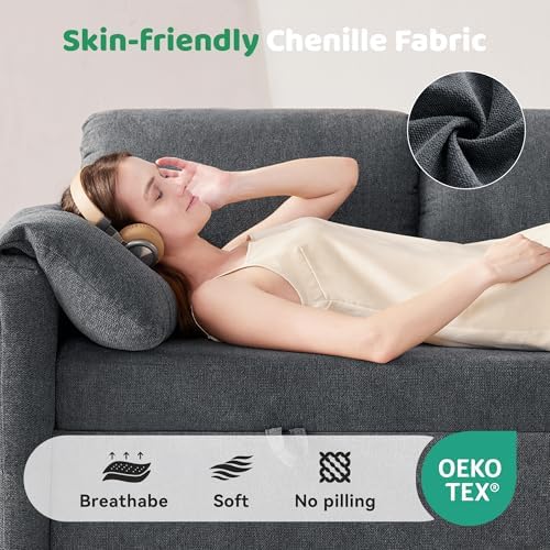 Tbfit 80" Pull Out Sofa, 3 in 1 Sleeper Sofa Couch - Image 3
