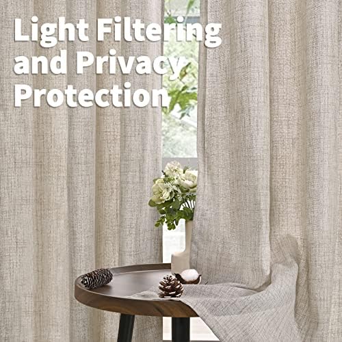 YoungsTex Linen Semi Sheer Curtains 78 Inch Length - Image 3