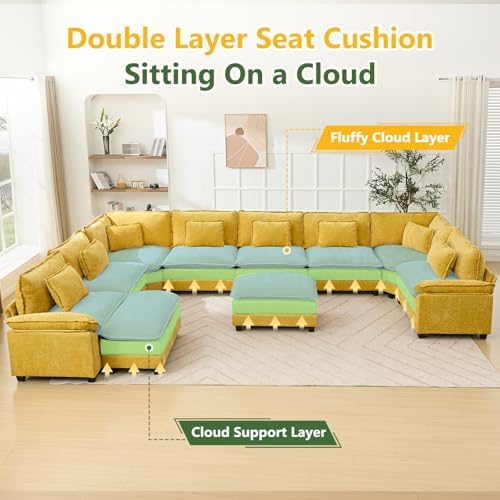 Oversized Modular Sectional Sofa Set, Convertible Deep Seat Cloud Couch - Image 3