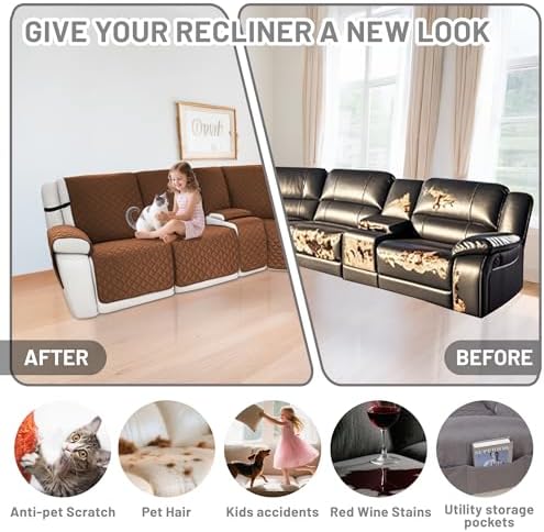 Waterproof Sectional Reclining Couch Covers L Shaped Recliner Sectional Sofa - Image 6