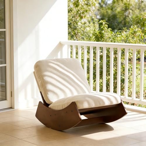 Armless Rocking Lounge Chair, Upholstered Glider Chair - Image 3