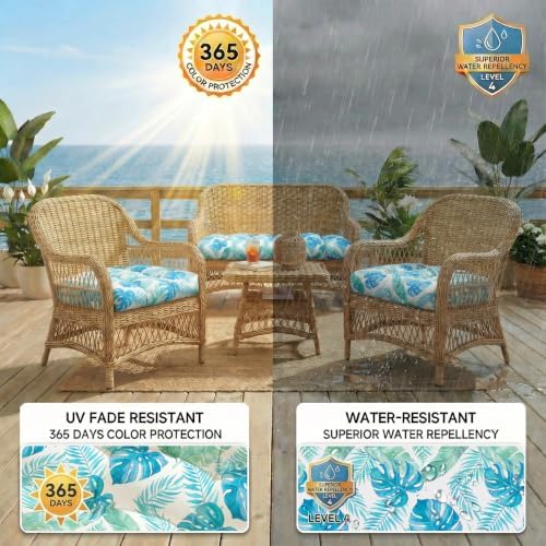 1 MIDDLE ONE Wicker Chair Cushions 3 Pieces Set - Image 7