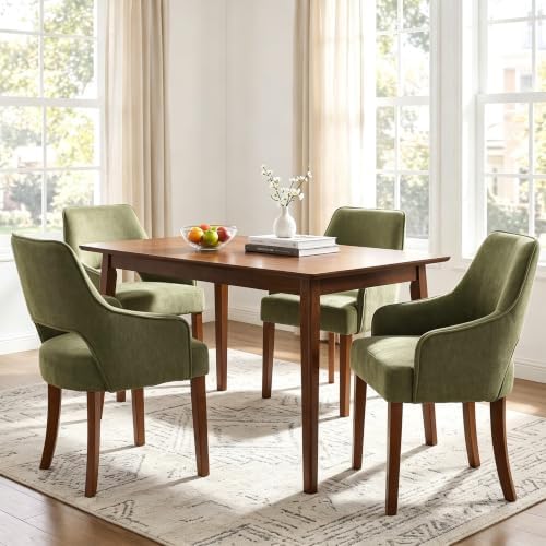 Chenille Upholstered Dining Chairs Set of 4 by DMFurniture