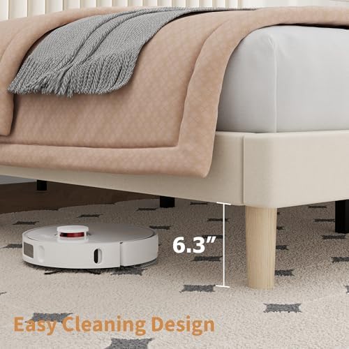 GAOMON Queen Size Bed Frame, Velvet Upholstered Platform Bed - Image 4