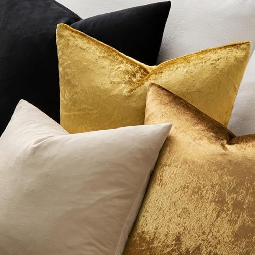 MIULEE 24x24 Inch Pack of 2 Euro Velvet Throw Pillow Covers Dark Gold - Image 6