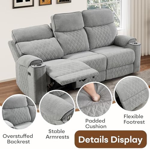 HAOMARKETS Power Oversized Reclining Sofa Couch Set of 2 - Image 6