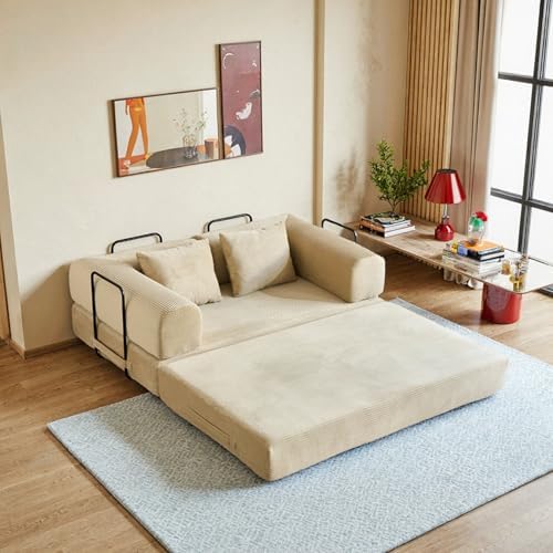 59in Boneless Couch Convertible Futon Sofa Bed Queen by Unknown