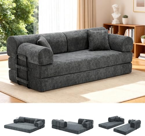 78.8" Convertible Sofa Bed, High Back Boneless Couch by NNQComfyHome