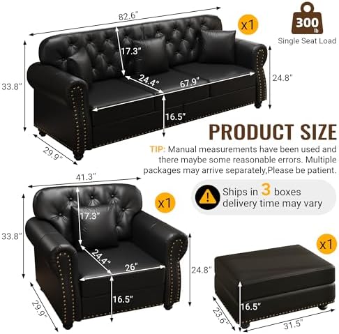 KEIKI 2-Piece Chesterfield Sofa Set - Image 2