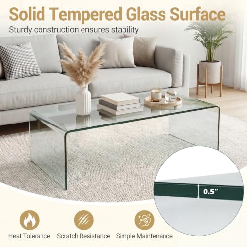 Tangkula Glass Coffee Table - Image 6