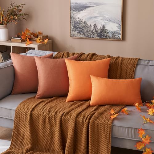 MIULEE Decorative Outdoor Pillow Covers Fall Euro 26x26 Rust - Image 6