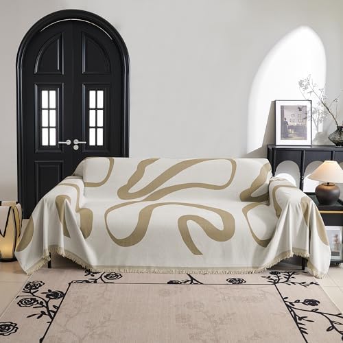 MYSKY HOME Couch Cover for 3 Cushion Sofa, Super Soft Boho Couch Covers for - Image 2