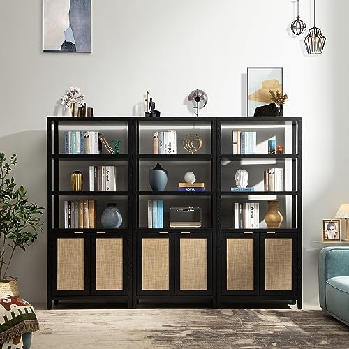 SICOTAS 71" Tall Rattan Bookshelf - Image 2