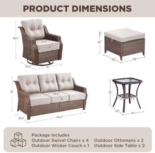 Luxury 9 Pieces Outdoor Patio Furniture Set-All Weather Wicker Outdoor Furniture - Image 2