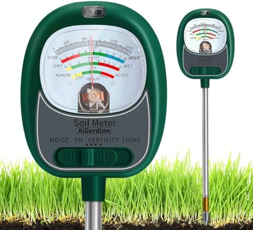 Soil Moisture Meter for Plants, 4-in-1 Soil Tester by AiGerdinn