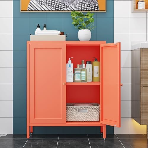 Small 2 Door Metal Storage Side Buffet Cabinet - Image 3