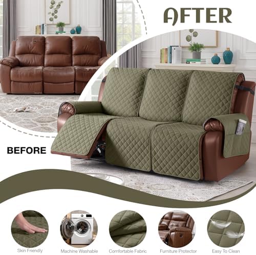 KinCam Waterproof Recliner Sofa Covers Washable, 3 Seater - Image 5