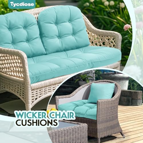 All Weather Outdoor Wicker Chair Cushions of 3 Pieces, Waterproof Outdoor - Image 6
